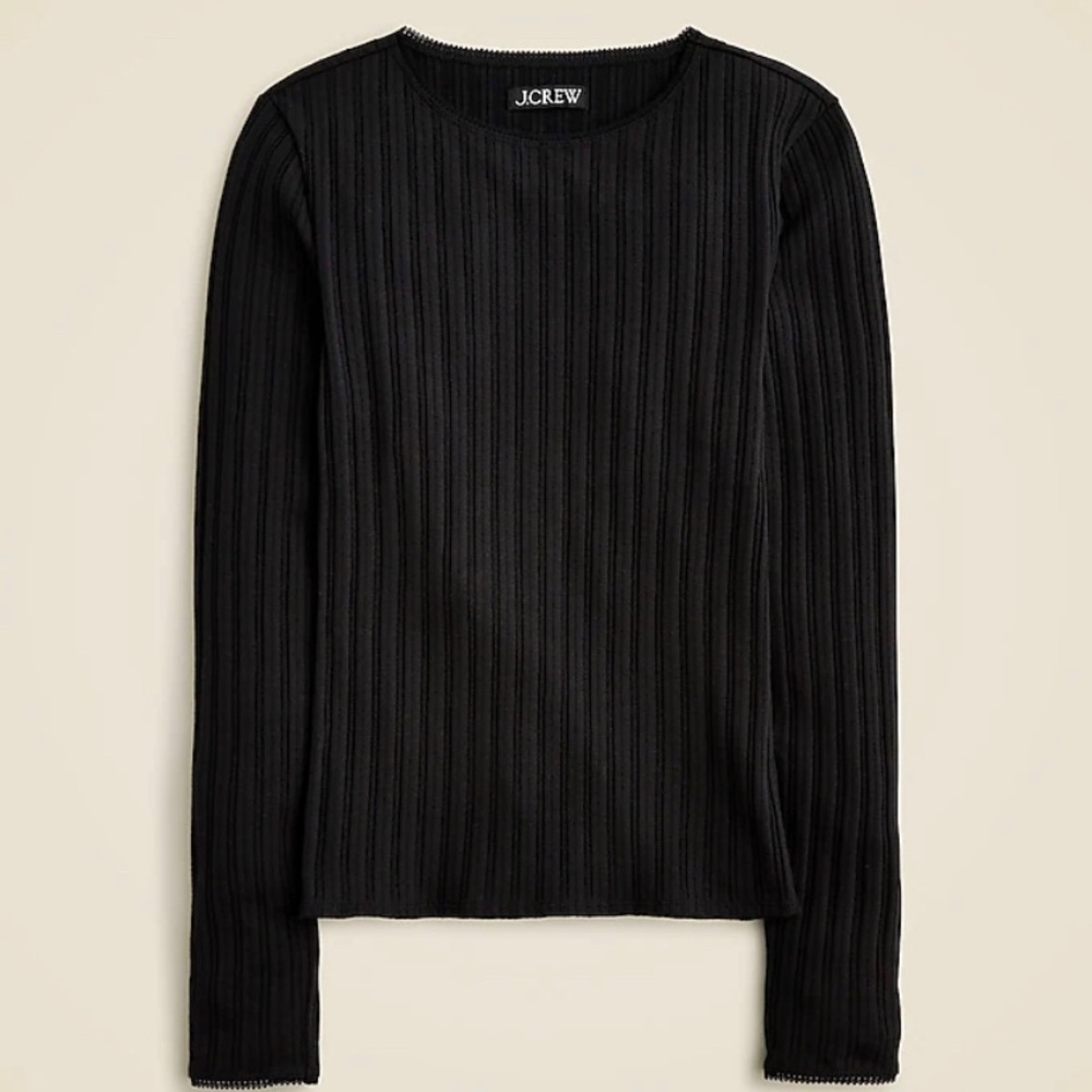 J.Crew Pointelle Long Sleeve Top